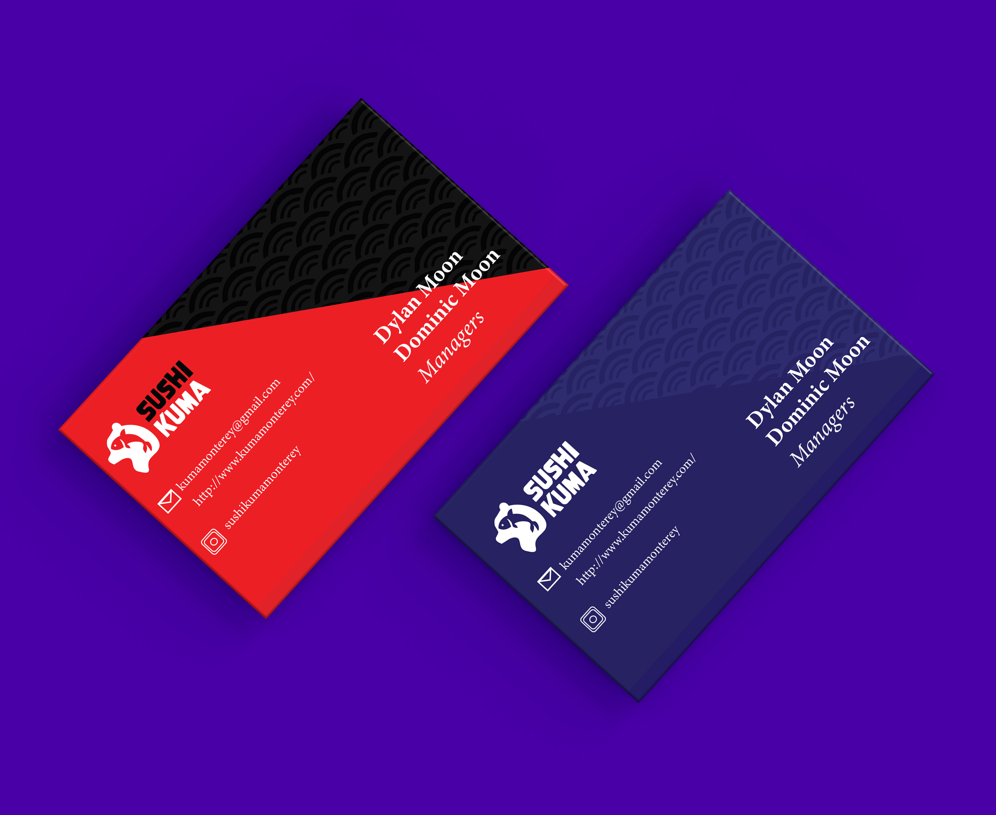 Sushi Kuma business card mockup