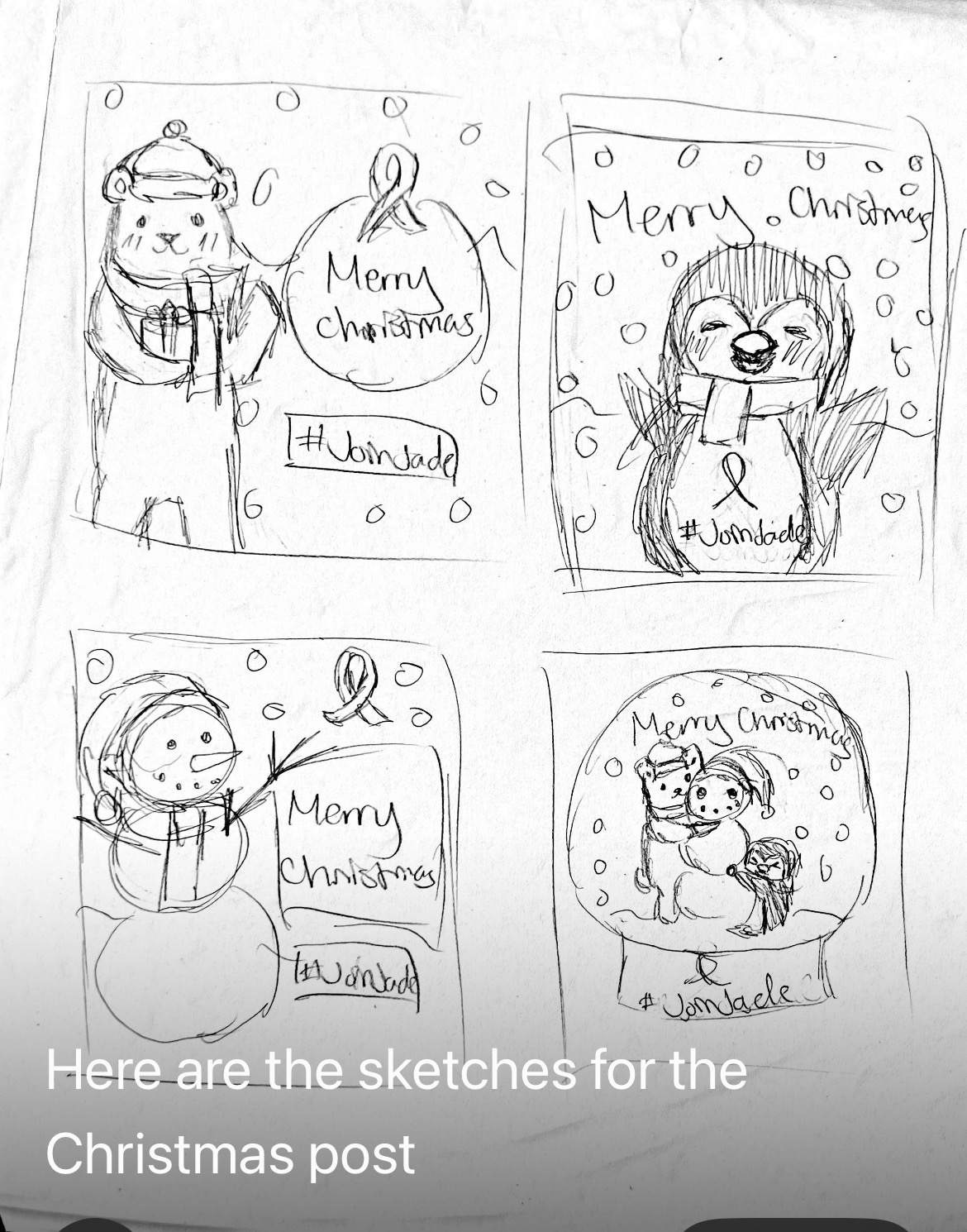 Christmas post sketches