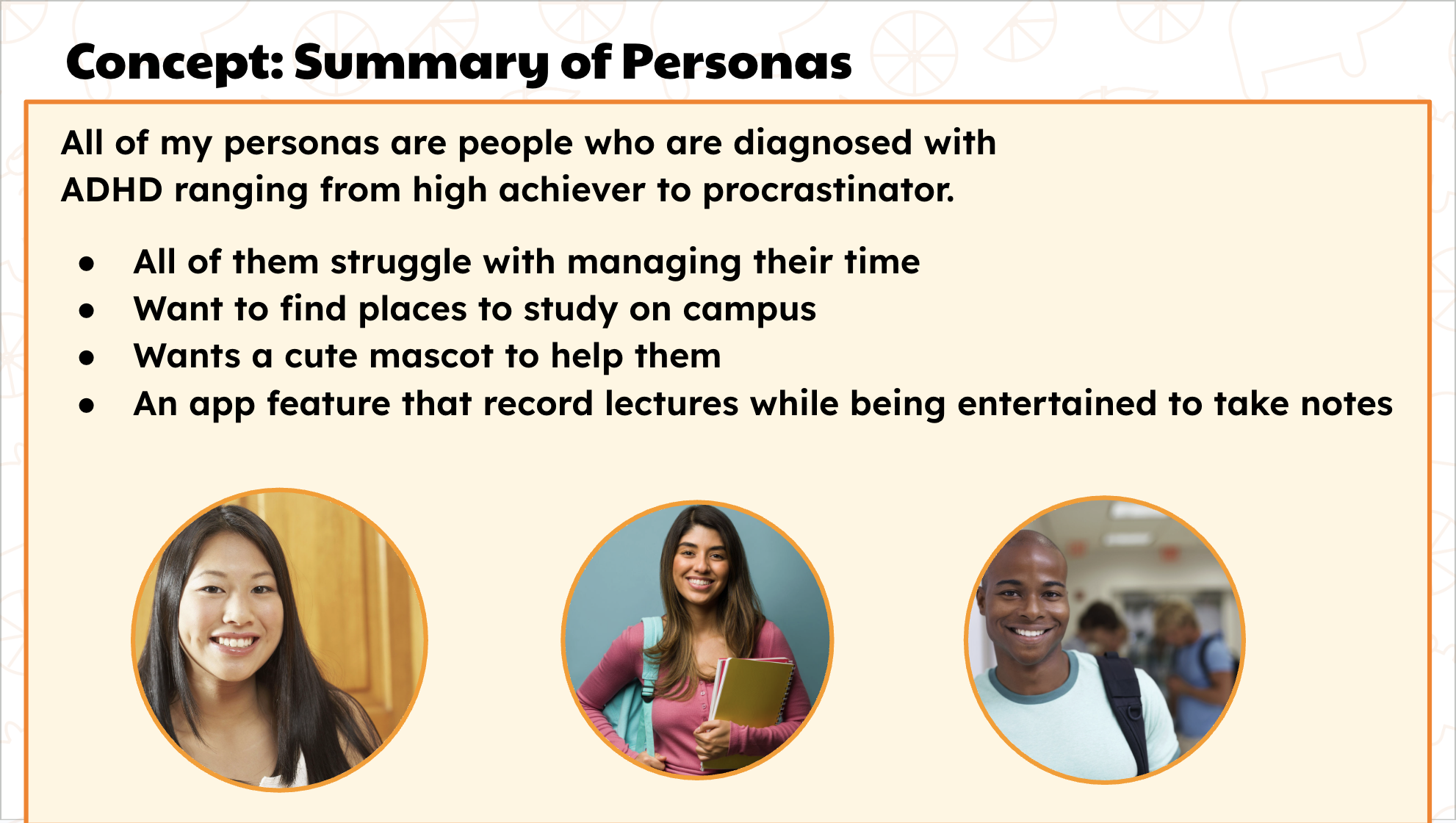 CapyPal concept summary of personas