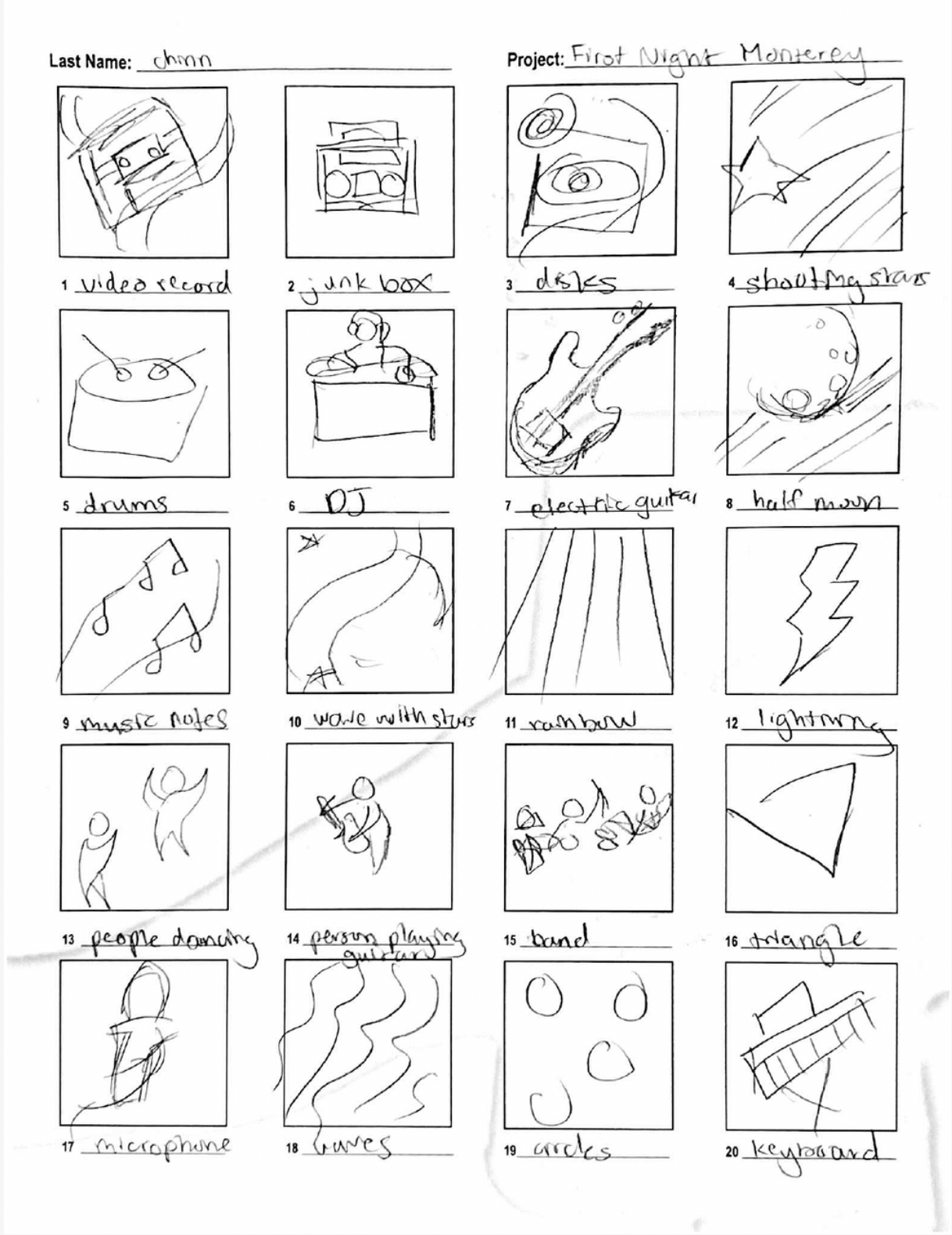 First Night Monterey icon sketches