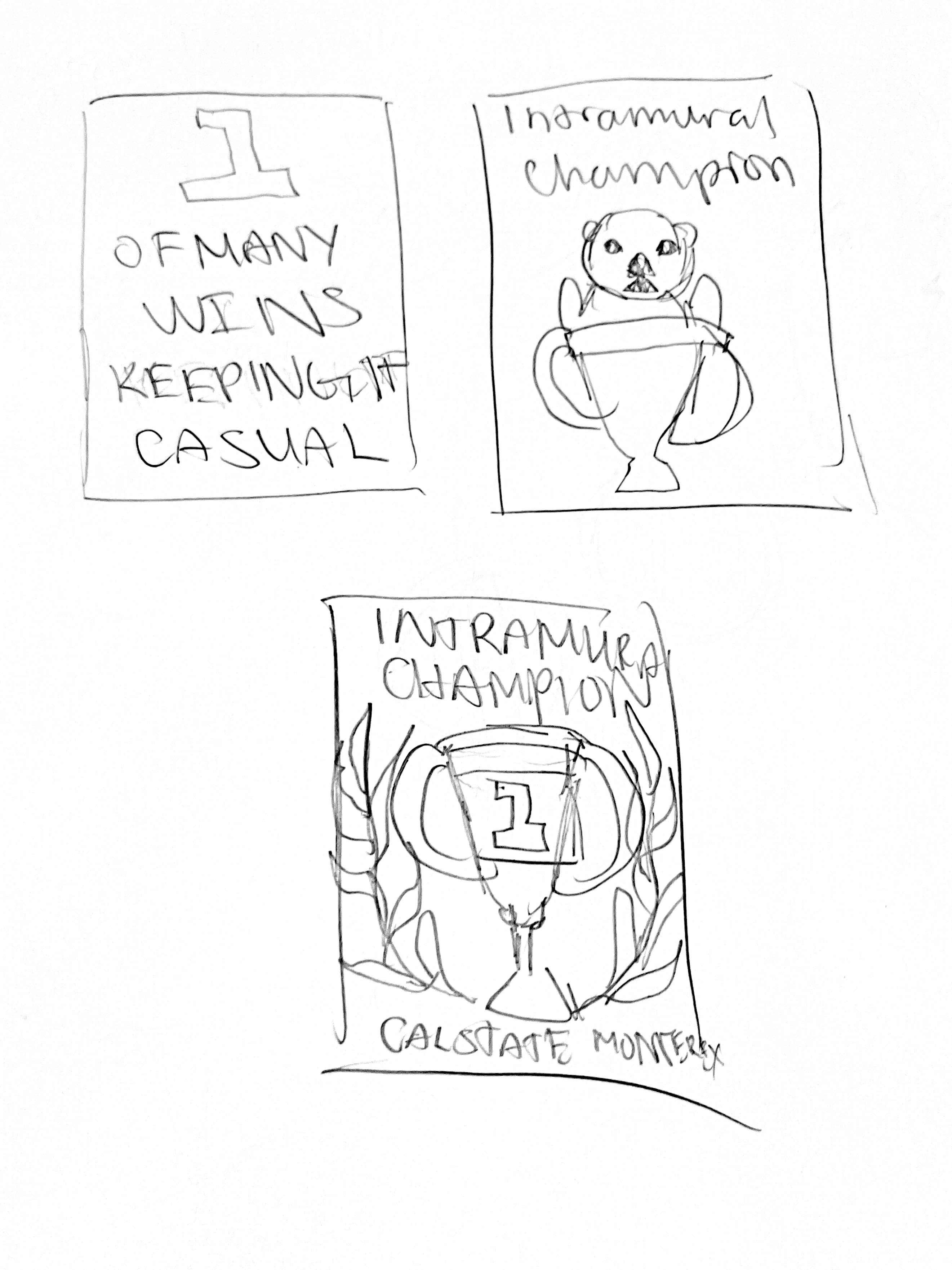 Intramural Champion T-shirt sketches