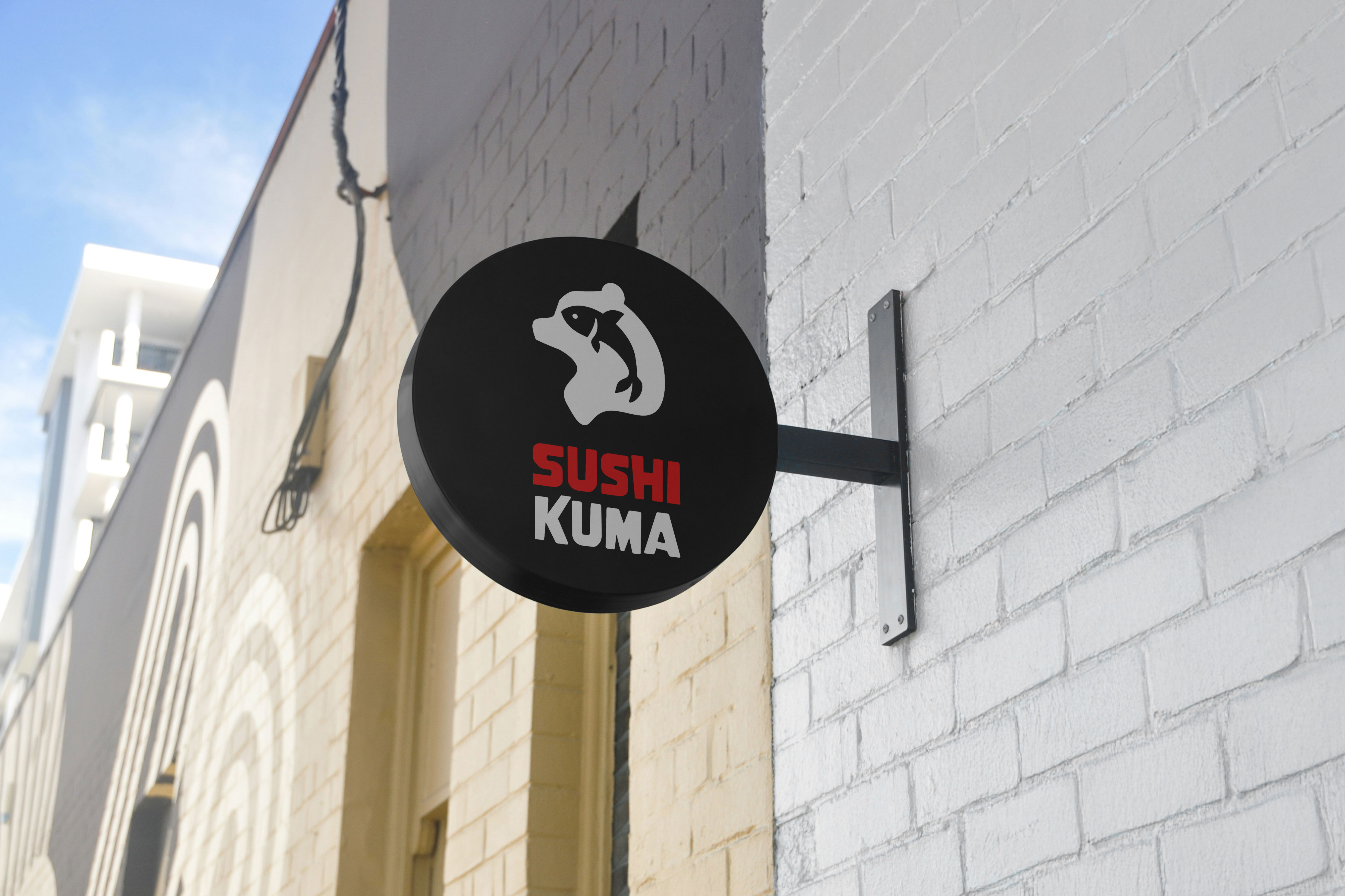 Sushi Kuma exterior sign mockup