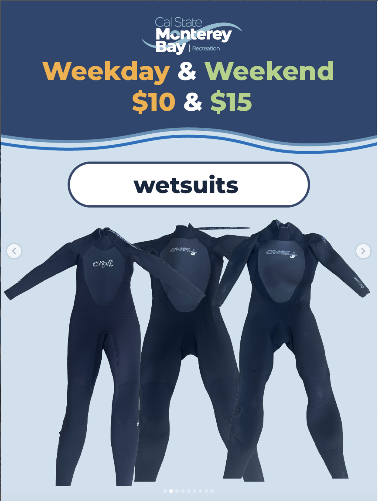Wetsuits pricing